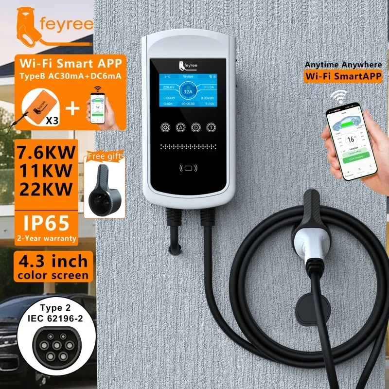 Chargeur EV Feyree Type 2 32A  - Wallbox Ev avis et prix